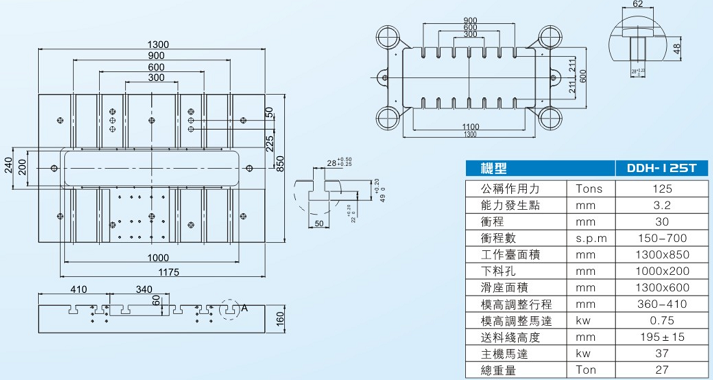 DDH-125T闭式双点高速精密冲床